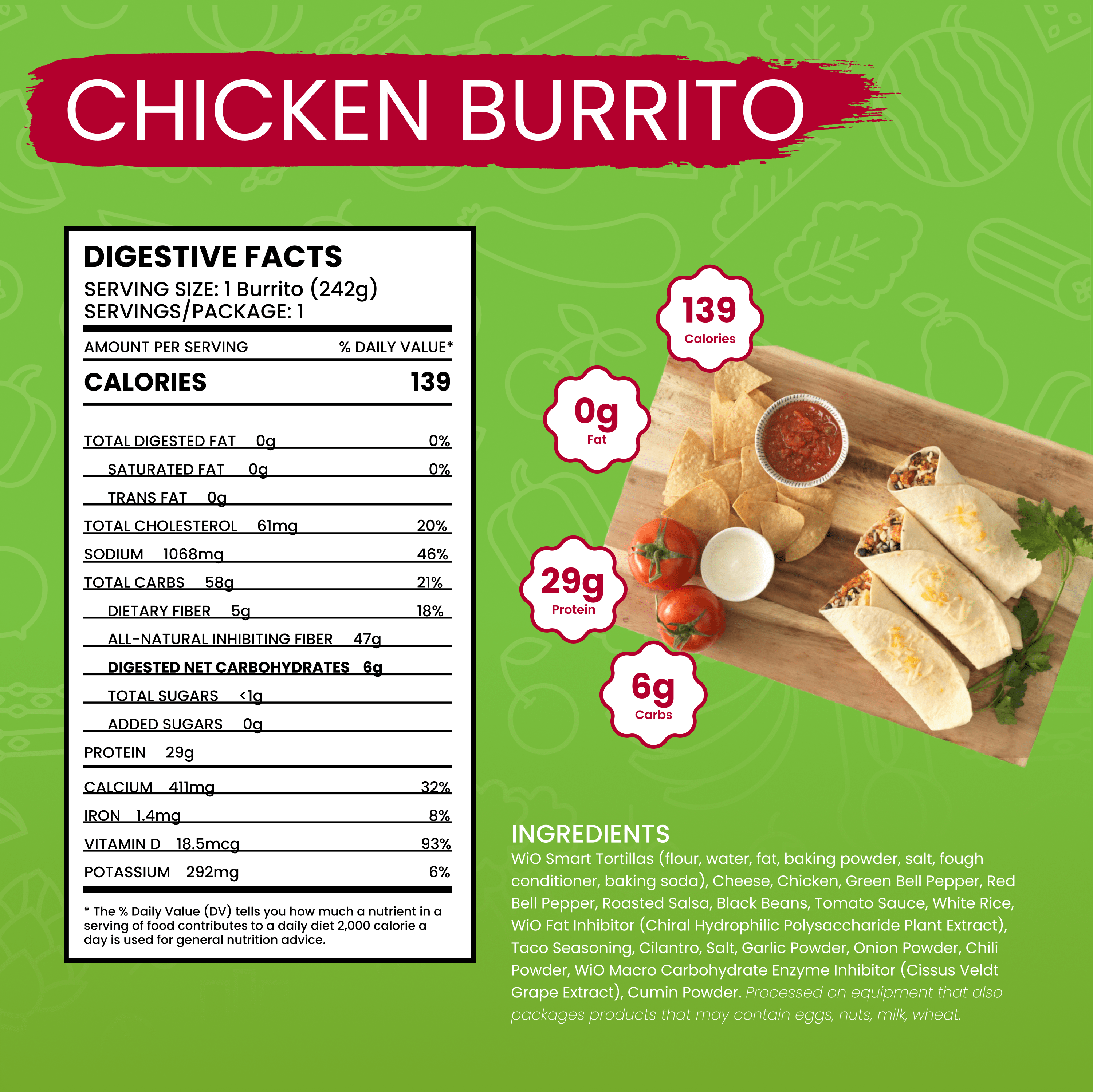 WiO Chicken Burrito (Single Pack)