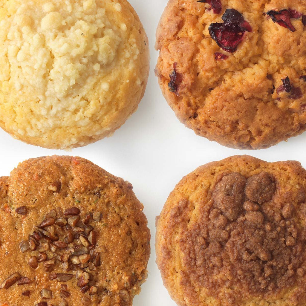 WiO Muffin Variety 4-Pack: (Carrot, Cranberry, Lemon, Cinnamon)