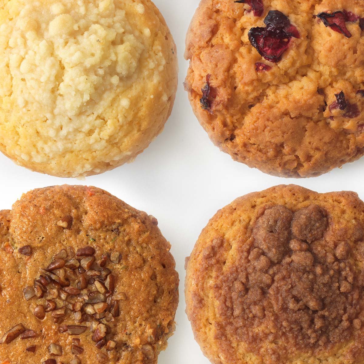 WiO Muffin Variety 4-Pack: (Carrot, Cranberry, Lemon, Cinnamon)
