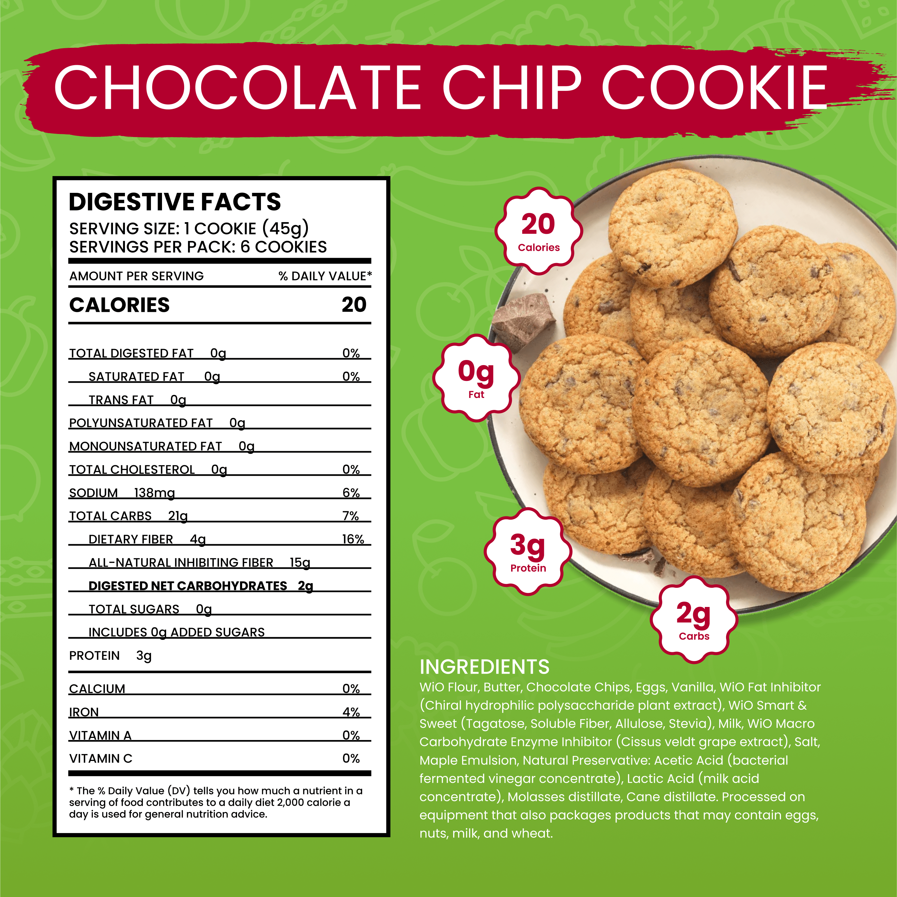 WiO Chocolate Chip Cookie (6-Pack)