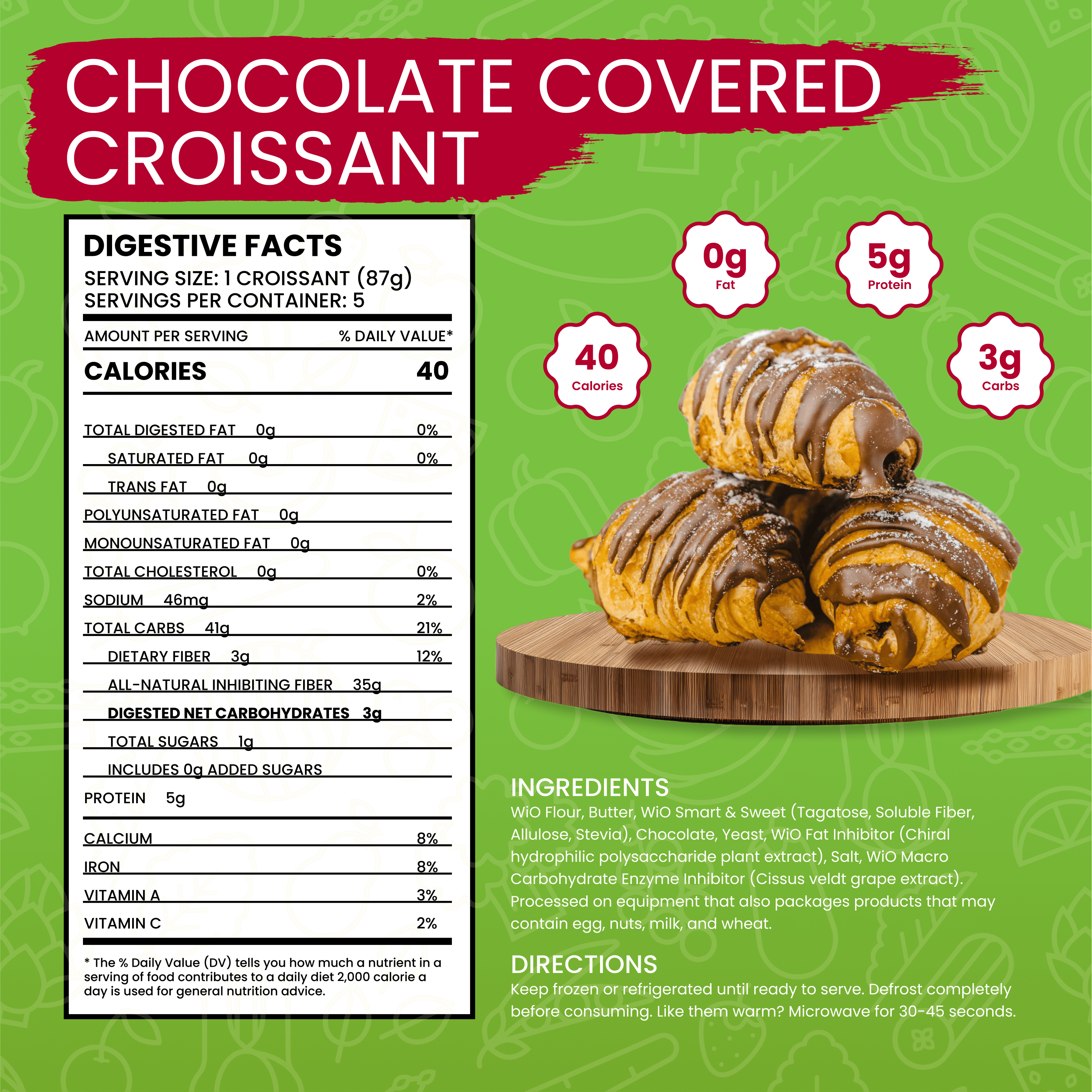 WiO Chocolate Covered Croissants (5-Pack)