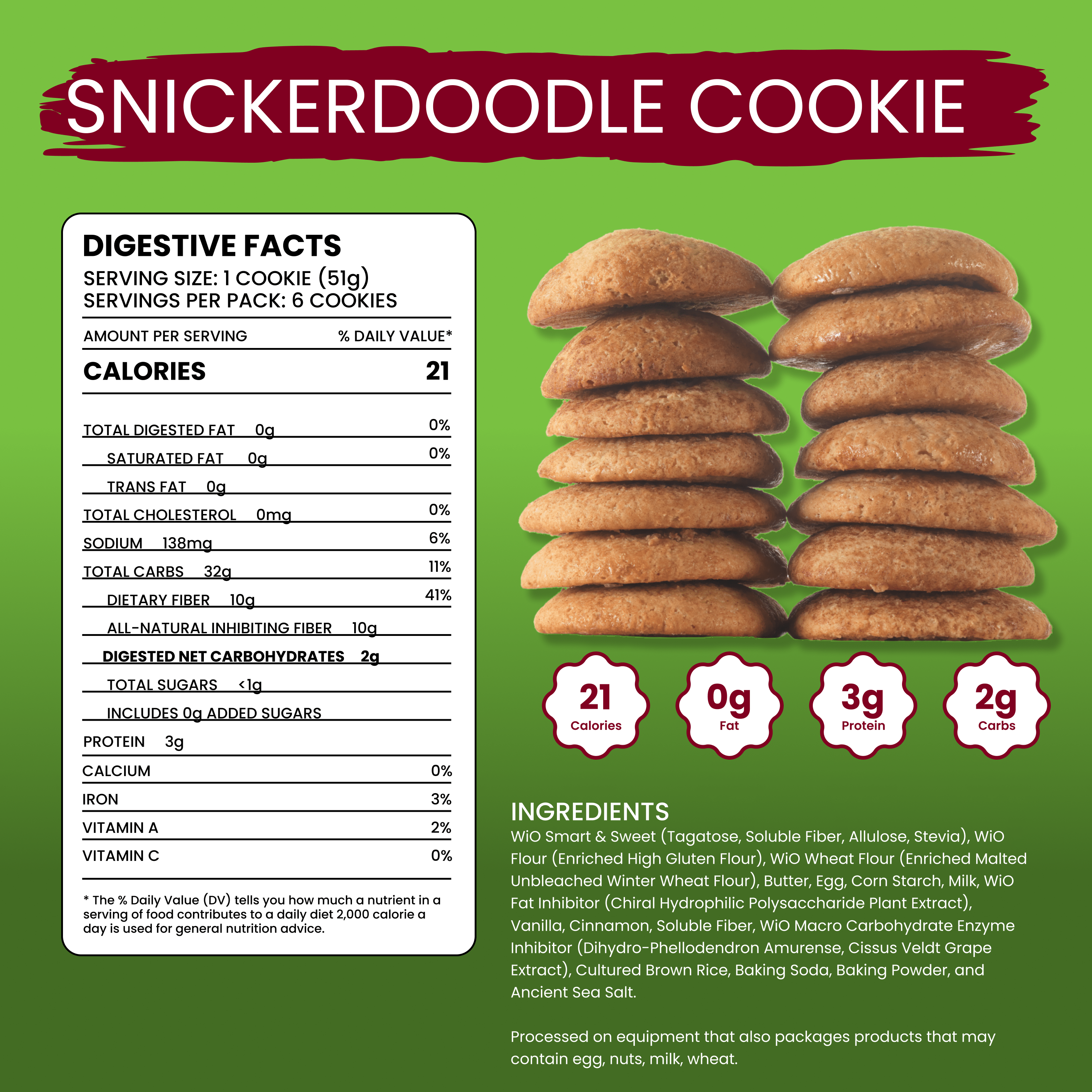 WiO Snickerdoodle Cookies (6-Pack)